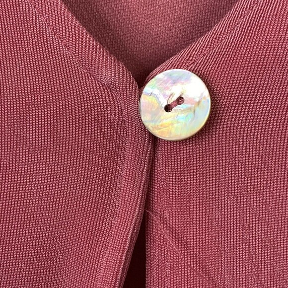 Dress Barn Stretchy Cardigan Woman 20W One Button Pink Shoulder Pads Vintage - Picture 4 of 9